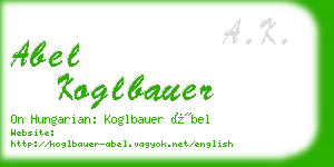 abel koglbauer business card